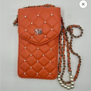 NWT Badgley Mischka Phone Case With Pearl Strap